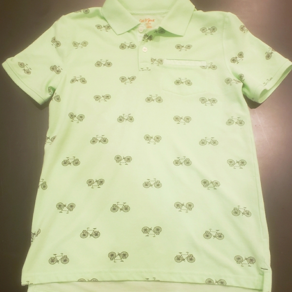 Cat & Jack Boys Emerald bicycle polo 12/14